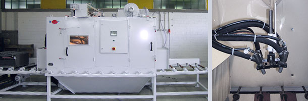 Sandstrahlautomat Durchlaufstrahlanlage Injektorsystem