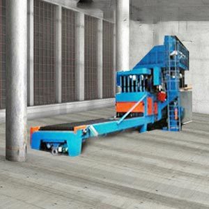 Throughput shot blasting unit